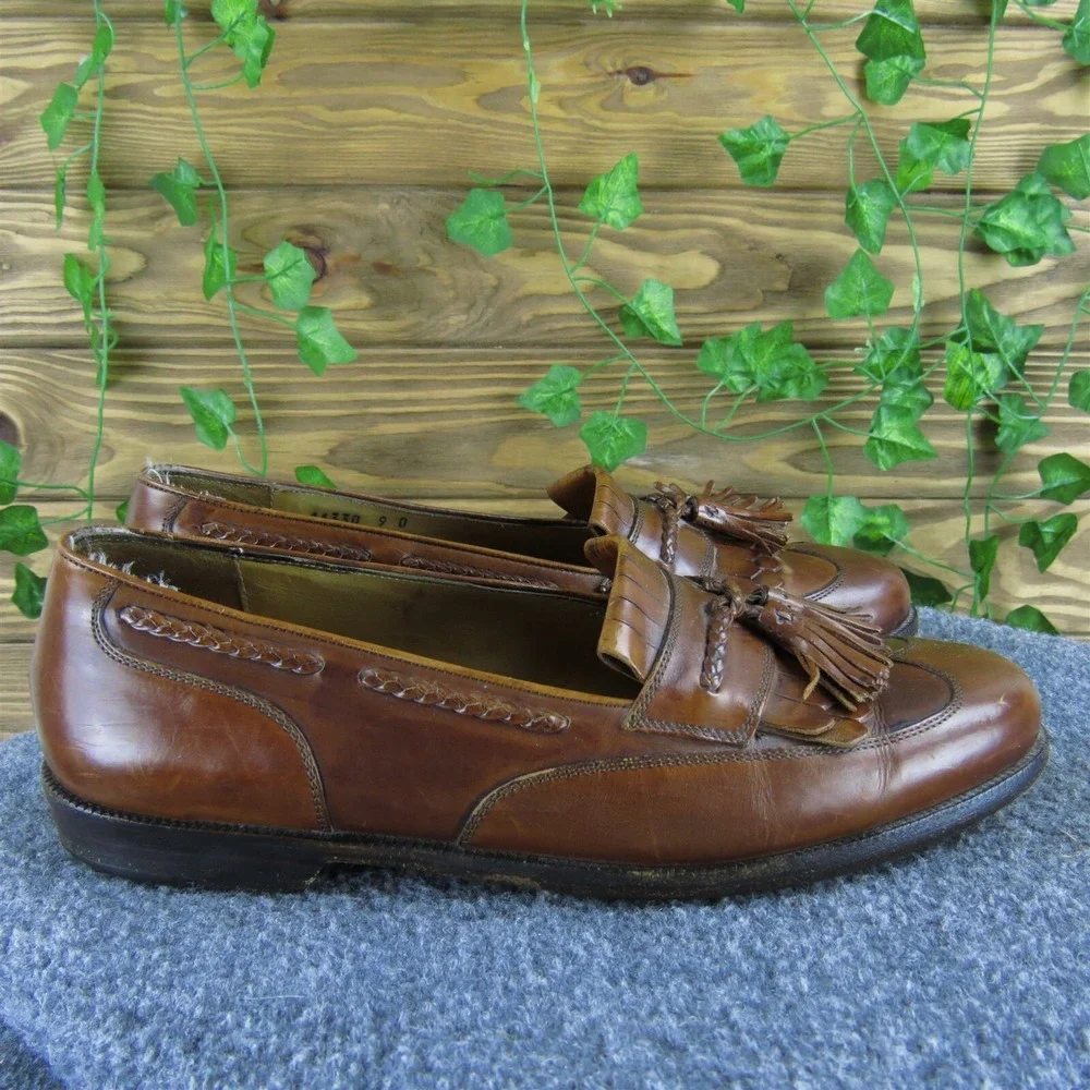 Cole Haan Men Bragano Tassle Kilty Loafer Brown Leather Size 9 Medium  Used 2025